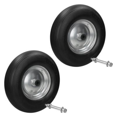 Roue Brouette Increvable MASKO - Caoutchouc Plein PU, 200kg, Ø390mm - Jante Acier, Pour Terrains Difficiles