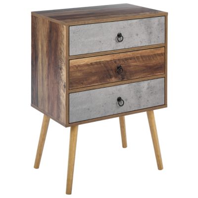Commode à 3 tiroirs BATLEY Effet béton gris