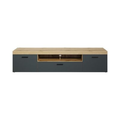 Grand meuble TV 2 portes, 1 abattant et 1 niche L230 cm - TYLER