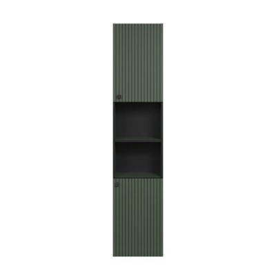 Colonne de salle de bain rainurée 2 portes, 2 niches H186 cm - PUREBLISS