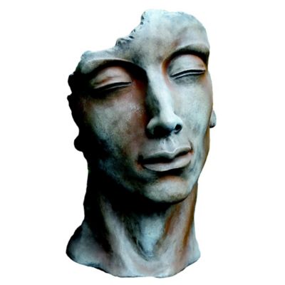 Statue Visage Homme effet rouille H. 115 cm
