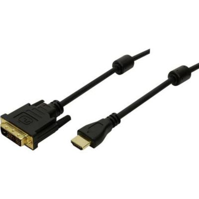 Câble adaptateur HDMI-A mâle vers DVI-D mâle 18+1, 2,00 m, noir.