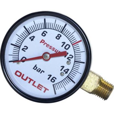 Manomètre Aerotec 9052069 63 mm Raccord arrière 14" AG sortie droite