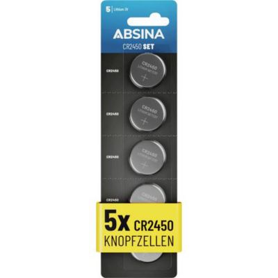 Absina Pile bouton CR 2450 3 V 5 pc lithium - vue 2