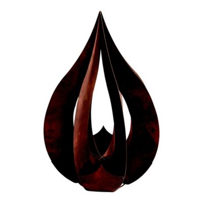 Goutte d'eau métal effet rouille H. 120 cm