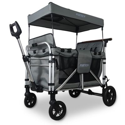 Chariot de jardin pliable Gris - FUXTEC Family Cruiser - Banquettes amovibles 4 places transport charge 75 kg