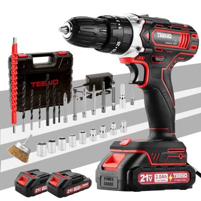 45Nm Perceuse Visseuse Sans Fil 21V Pour Batterie Makita 2x2.0Ah Batteries,25+1 Réglages de Couple,Brosse Antirouille Métal,LED,2