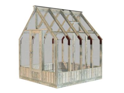 Serre Palmako Emilia bois traité autoclave gris  vitrage verre 4mm