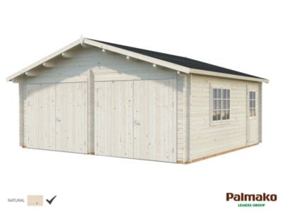 Garage en bois épicéa norvégien Roger Palmako 28,4m² H. 3,1m x l. 6,29m