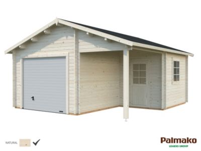Garage en bois épicéa norvégien Caroline Palmako 27,1m² H. 3,21m x l. 5,64m