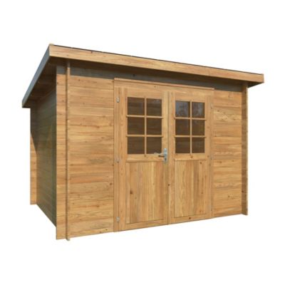 Abri de jardin White Wood Alice bois traité autoclave marron ép.28mm surface totale 12m²