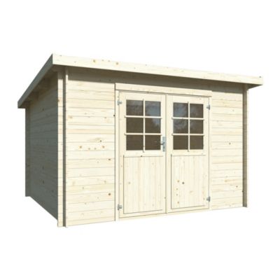 Abri de jardin White Wood Lola 1 bois naturel ép.28mm surface totale 10 2m²