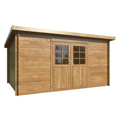 Abri de jardin White Wood Lola "2" bois traité autoclave marron ép.28mm surface totale 13,7m² - White et brown