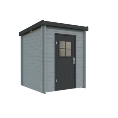 Abri de jardin White Wood Zoé "1" en bois peint gris anthracite ép.19mm surface totale 3,2m² - White et brown