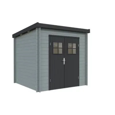 Abri de jardin White Wood Zoé 2 en bois peint gris anthracite ép.19mm surface totale 4 8m²