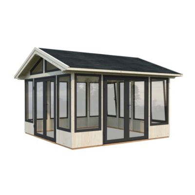 Abri / Veranda de jardin Palmako Isabella bois naturel surface totale 21,6m² - Palmako