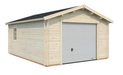 Garage bois Danube 1 voiture avec porte sectionnelle 19,1m²