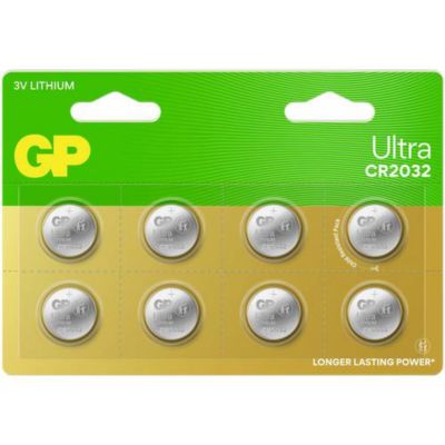 GP Pile bouton CR 2032 3 V 8 pc 220 mAh lithium - vue 2