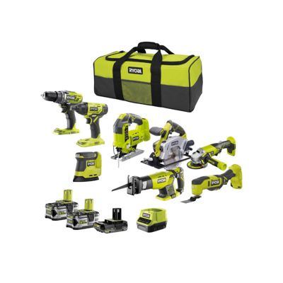 Pack Combo 8 Outils RYOBI R18CK8 – 18V, 3 Batteries Li-Ion, Chargeur - vue 3