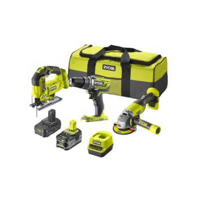 Pack RYOBI 3 outils 18V One+ - 2 batteries 4,0Ah - 2.0Ah - 1 chargeur - RCK183A-242S
