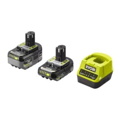 Pack 2 batteries RYOBI 18V One+ 4.0Ah et 2.0Ah chargeur rapide 2.0Ah RC18120 - vue 2
