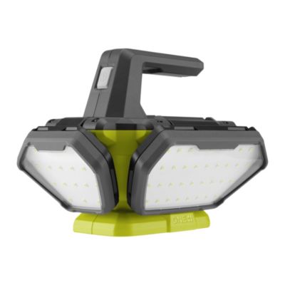 Spot LED 360° RYOBI 18V 3 intensités : 3 500 / 2 000 / 1 000 / 500 Lumens 4 panneaux lumineux