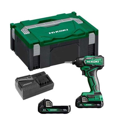 Visseuse à chocs 18V 14 140 Nm 2x2.0 Ah en HitCase HIKOKI avec 2 batteries 18V 2.2 Ah chargeur coffret WH18DDWRZ