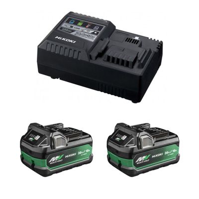 HIKOKI Pack 2 batteries 1836V Multivolt 2 5 Ah avec Chargeur UC18YSL3WHZ