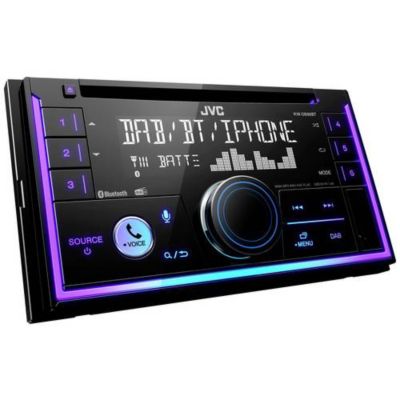 Autoradio 2 DIN JVC KW-DB95BT, DAB+ Bluetooth 4.2, égaliseur 13 bandes, USB/Aux avec charge rapide.