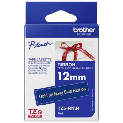 Brother Ruban Textile Tze Tzern34 12 Mm 4 M Bleu Marine Or Tissu - vue 6