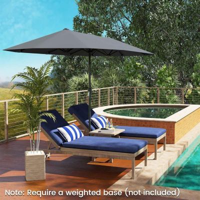 Angel Living Parasol Double Avec Manivelle, Avec Traitement Hydrofuge Et Protection UV 50+, Pour Jardin Balcon Terrasse Extérieur Piscine Plage Sans