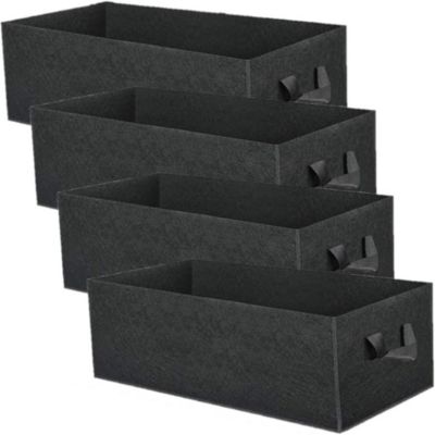 4Pcs Sacs de Culture de Plantes, Rectangulaire, Respirants en Tissu Non Tissé Robuste épaissi Conteneur de Pots de Jardin