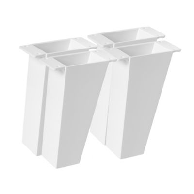 4un. Pied de meuble incliné scandinave pied nordique en résine plastique ABS blanche ANTI-HUMIDITÉ. Hauteur 120mm