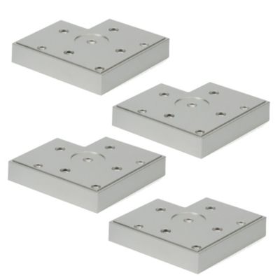 4un. Pied rehausseur de meuble en résine plastique ABS ANTI-HUMIDITÉ couleur aluminium mat. Hauteur 20mm