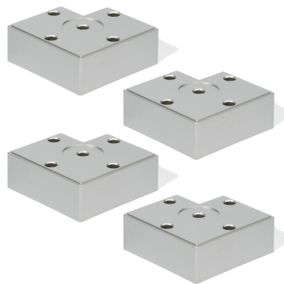 4un. Pied rehausseur de meuble en résine plastique ABS ANTI-HUMIDITÉ couleur aluminium mat. Hauteur 30mm