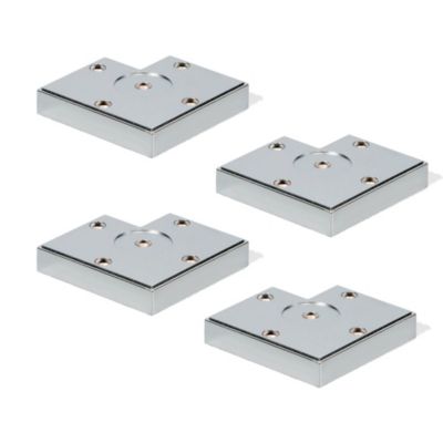 4un. Pied rehausseur de meuble en résine plastique ABS ANTI-HUMIDITÉ plaquée chrome brillant. Hauteur 15mm
