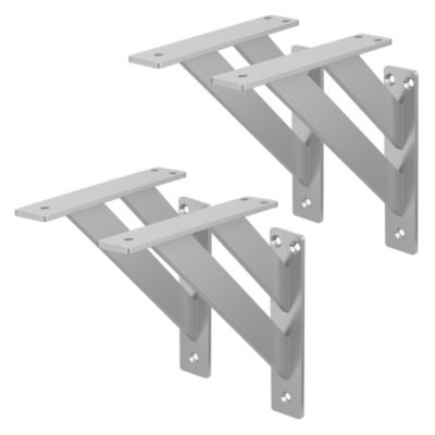 4x Equerres Etagere mural support d'angle en aluminium argent