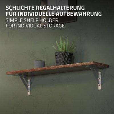4x Equerres Etagere mural support d'angle en aluminium argent