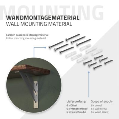 4x Equerres Etagere mural support d'angle en aluminium argent