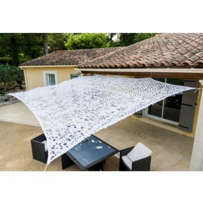 4x5m Tissu pare-soleil creux blanc , cour décorative extérieure, pare-soleil de base