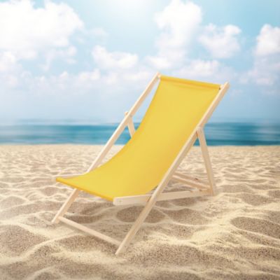 5 Chaises longues jardin pliable ECD Germany jaune en bois jusqu'à 120 kg usage intérieur et extérie