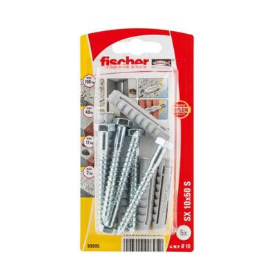 5 chevilles pour murs pleins Fischer 10x50mm