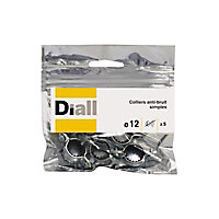 5 colliers anti-bruit simple Diall ø12 mm