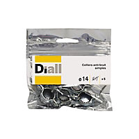5 colliers anti-bruit simple Diall ø14 mm