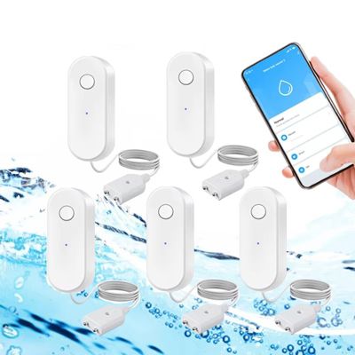 5 détecteurs de fuites d'eau intelligents WiFi, alarme de fuite de liquide, détecteur de niveau de débordement