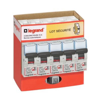 5 Disjoncteurs 10A à bornes auto Legrand