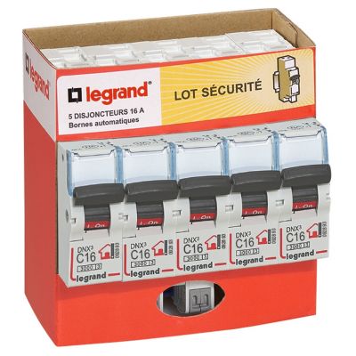 5 Disjoncteurs 16A à bornes auto Legrand