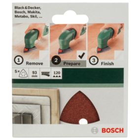 5 disques abrasifs Bosch Delta Velcro Ø93mm grain 120