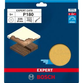 5 disques abrasifs Bosch Expert C470 Ø225mm grain 180