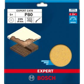5 disques abrasifs Bosch Expert C470 Ø225mm grain 80